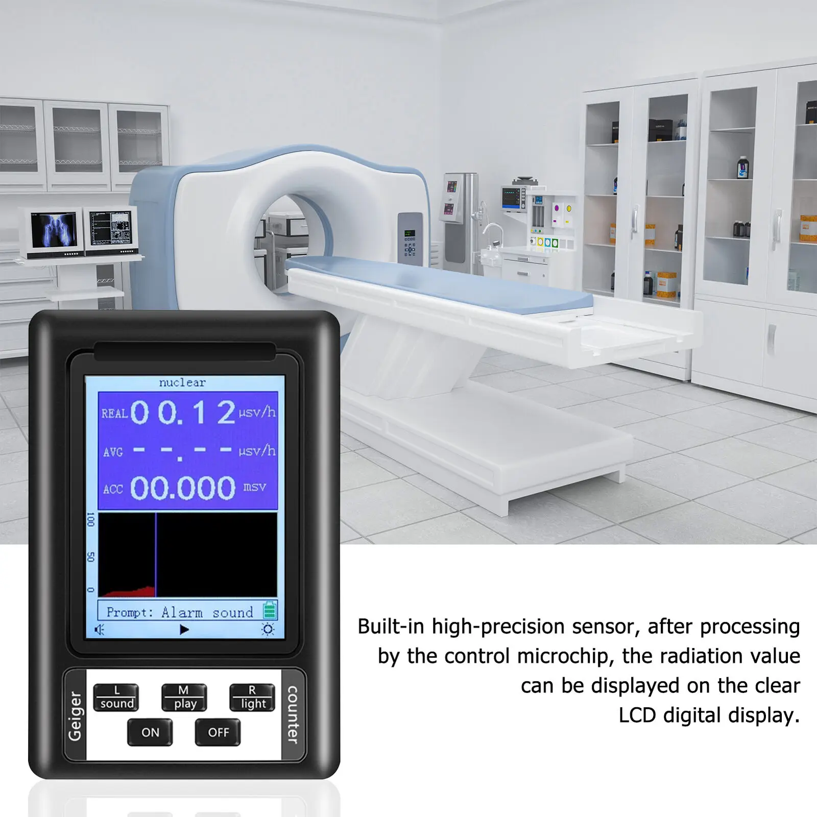 Handheld Draagbare Digitale Display Nucleaire Straling Detector Geigerteller Semi-Functionele Type Dosimeter Marmer Tester BR-9B