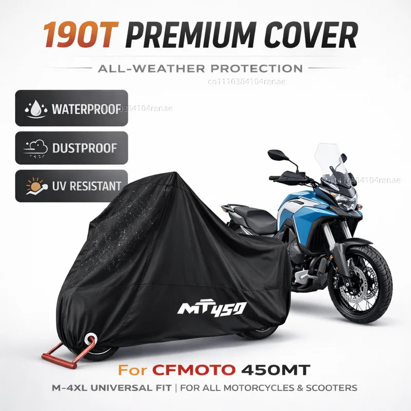 

For CFMOTO CF MOTO CF450MT 450MT 450 MT MT450 2024 2025 190T Motorcycle Cover Waterproof Dustproof UV Protection All Season