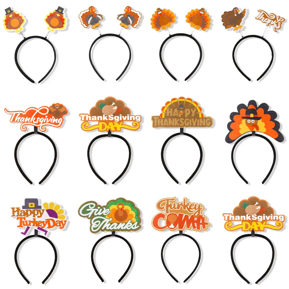 Thanksgiving headbands, party decorations, turkey headbands, dress up performances, ball headbands, props
