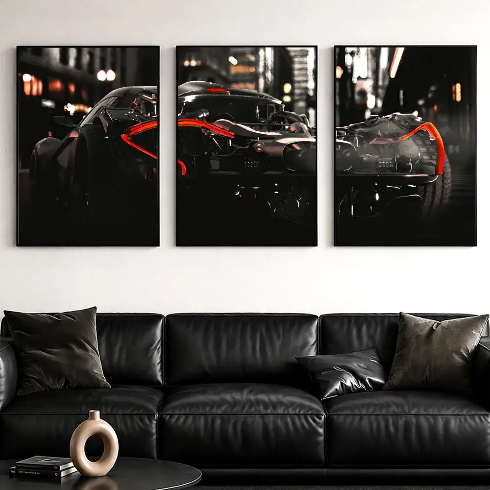 Sci Fi Car Rear Profile Painting Calligraphy Canvas Wall Art Poster Set for Bedroom Living Room Home Decor Prints Gift