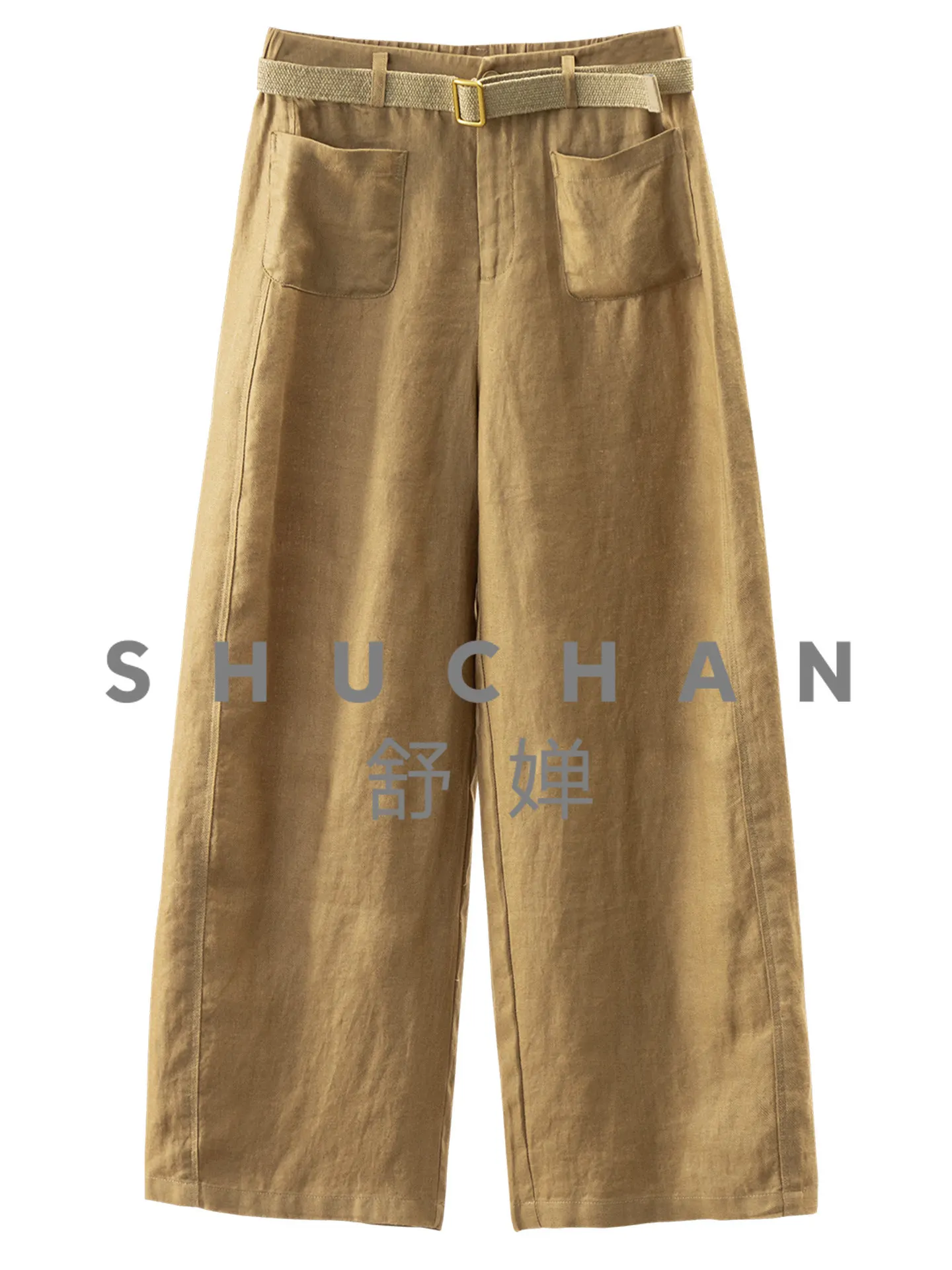 

Cool Wang Fried Pant Casual Commuting 100% Linen Straight Wide-leg Pants Women's 54J6