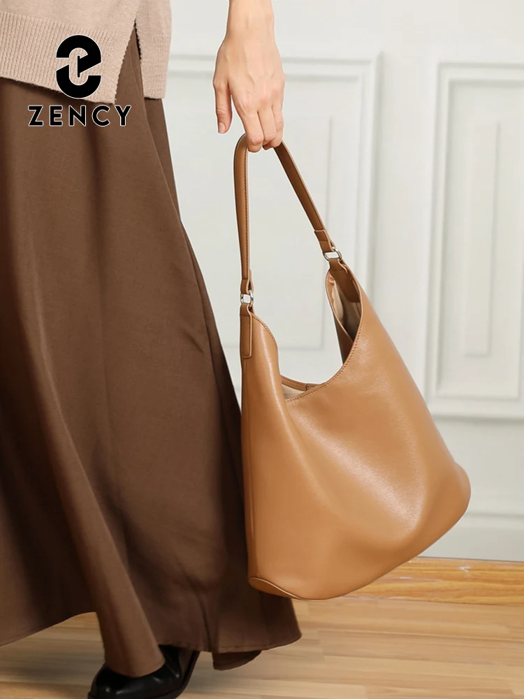 

Женская сумка Zency из натуральной кожи, сумка-хобо, модная сумка через плечо большой вместимости