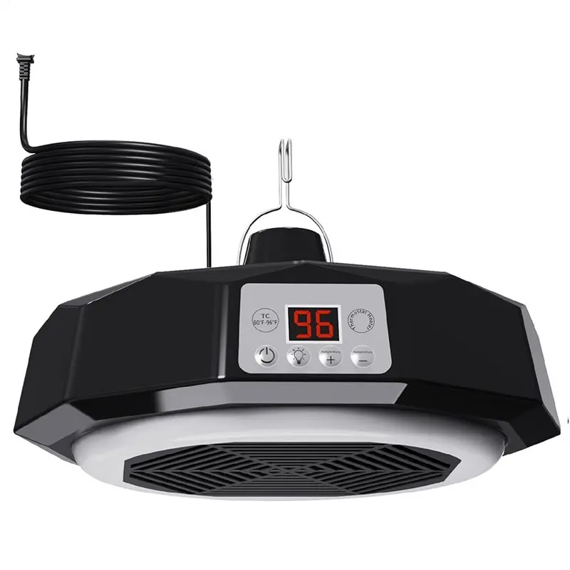 

Safety Thermostat Controlled, Adjustable Power(US), Coop Heater For Winter Built-In Lamp, Chicken House Heater US Plug-A36R