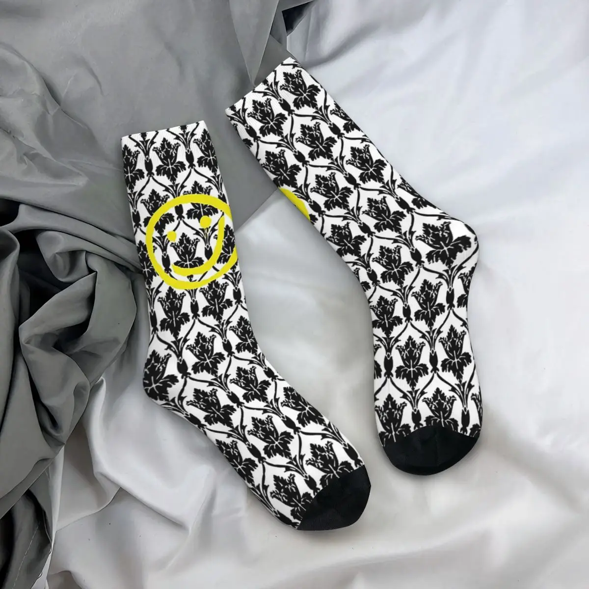 Chaussettes design papier peint Sherlock, bas Harajuku, chaussettes longues toutes saisons, accessoires pour cadeau d'anniversaire unisexe, haute qualité