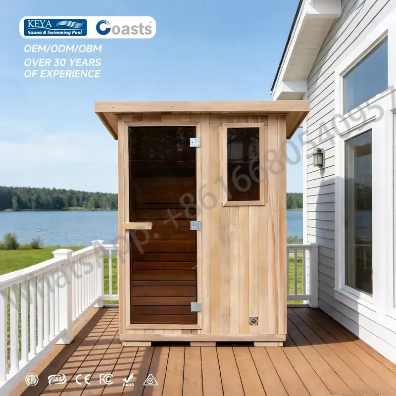 2-8 people electric/wooden dry steam sauna room outdoor sauna room kit mini sauna room with good heat insulation