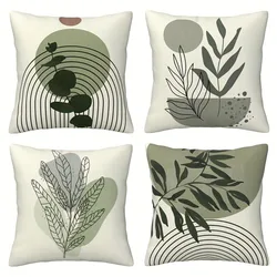 Bohemian home decoration pillowcase, minimalist geometric line leaf pattern design, soft and comfortable, sofa cushion cover