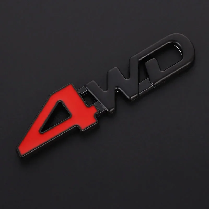 1Pcs Car 3D Metal Stickers 4WD 4X4 Decals For Renault Megane 2 Captur Mitsubishi ASX Suzuki Vitara Jeep Wrangler Peugeot 307 308 view 4