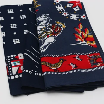 ผ้าพันคอผ้าฝ้ายพิมพ์ลายนกอินทรียิ้มแบบมีกระเป๋าสำหรับผู้ชายผ้าพันคอผ้าพันคอสี่เหลี่ยมจัตุรัสสไตล์รอยัลไนท์