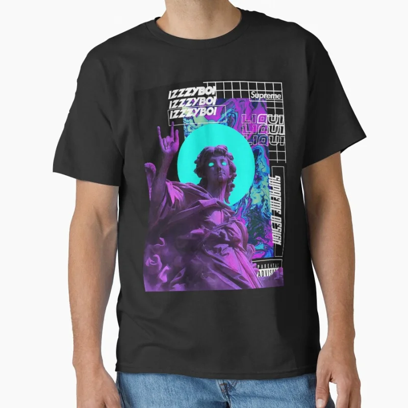

Greek Angel Vaporwave Aesthetic glitch style cyber culture Futuristic Art gift T Shirt for men large size tops S-6XL clothing