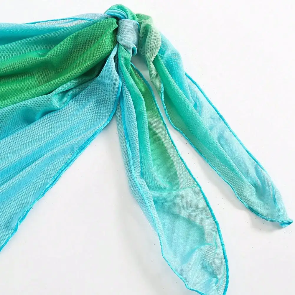 التدرج اللون ملابس السباحة شال الشاطئ شير التستر تنورة واقية من الشمس التستر الشيفون بيكيني التفاف وشاح متعدد الاستخدامات