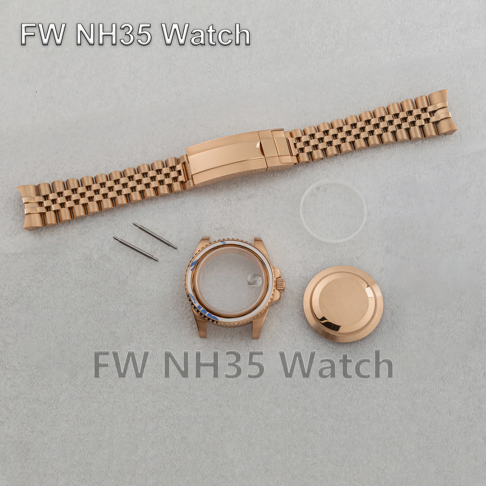 

40mm Case Jubilee Strap Sapphire Crystal Stainless Steel Watch Band Waterproof Watch Case for Mod SUB GMT Fit NH35/NH36 Movement