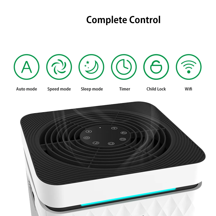 أجهزة تنقية الهواء المنزلية مع التحكم بالواي فاي البائع الشعبي 5 سرعات الرياح #4