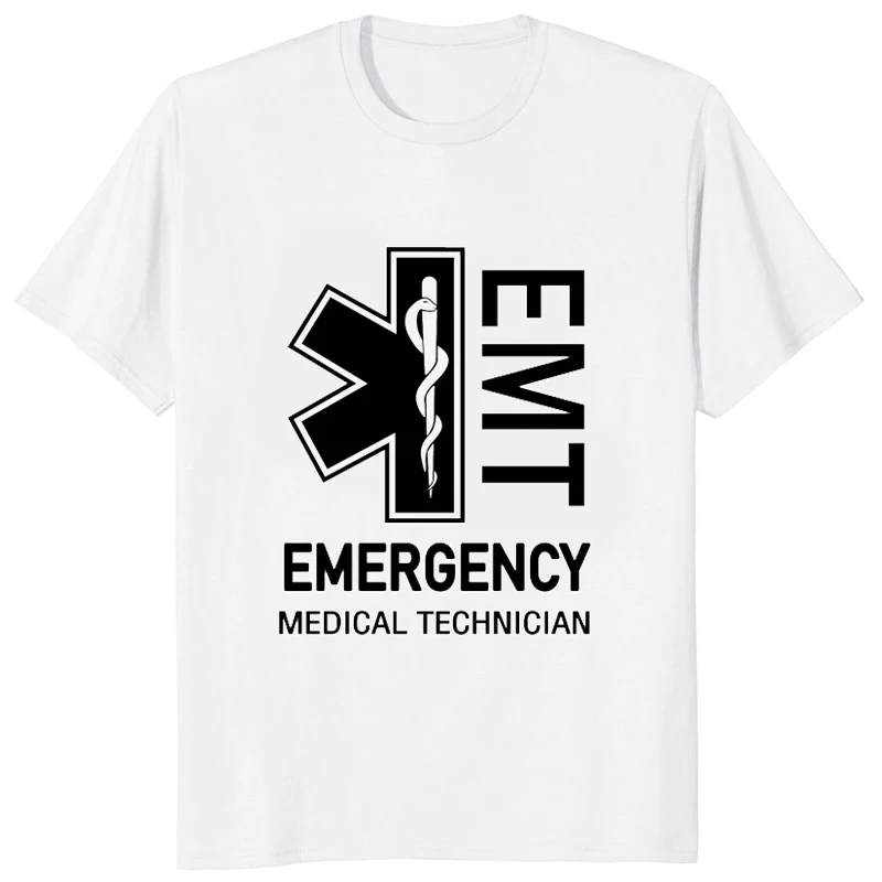 Emt Emergency Medical Technician Printed T Shirt Service Ems Paramedic Cpr First Rescue Graphic T-Shirt Streetwear Casual Tees