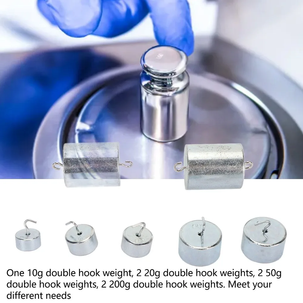 7pcs Metal Metal Hook Weights Solid Stackable Double Hook Weights Set Double Hook Precision Physics Experiment Weights