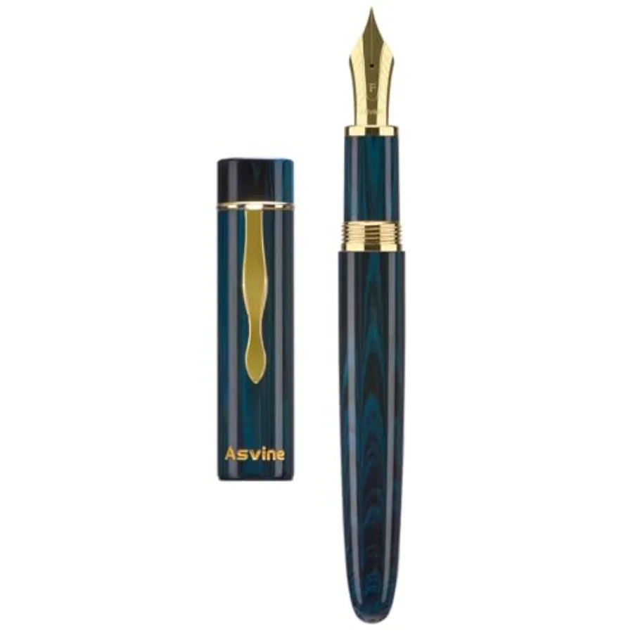 

Перьевая ручка C2000 Germany Cumberland Ebonite, 8, среднее перо, большая, ручной работы, с конвертером, в подарочном наборе - синяя