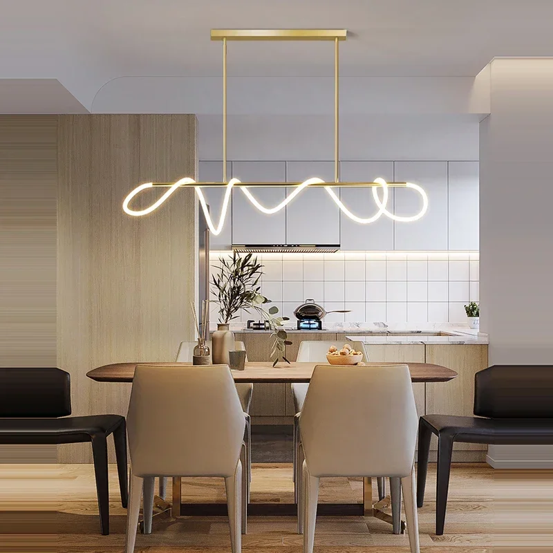 Restaurant LED pendant light gold hanging fixtures dimmable pendant light Nordic home decoration living room bedroom lighting