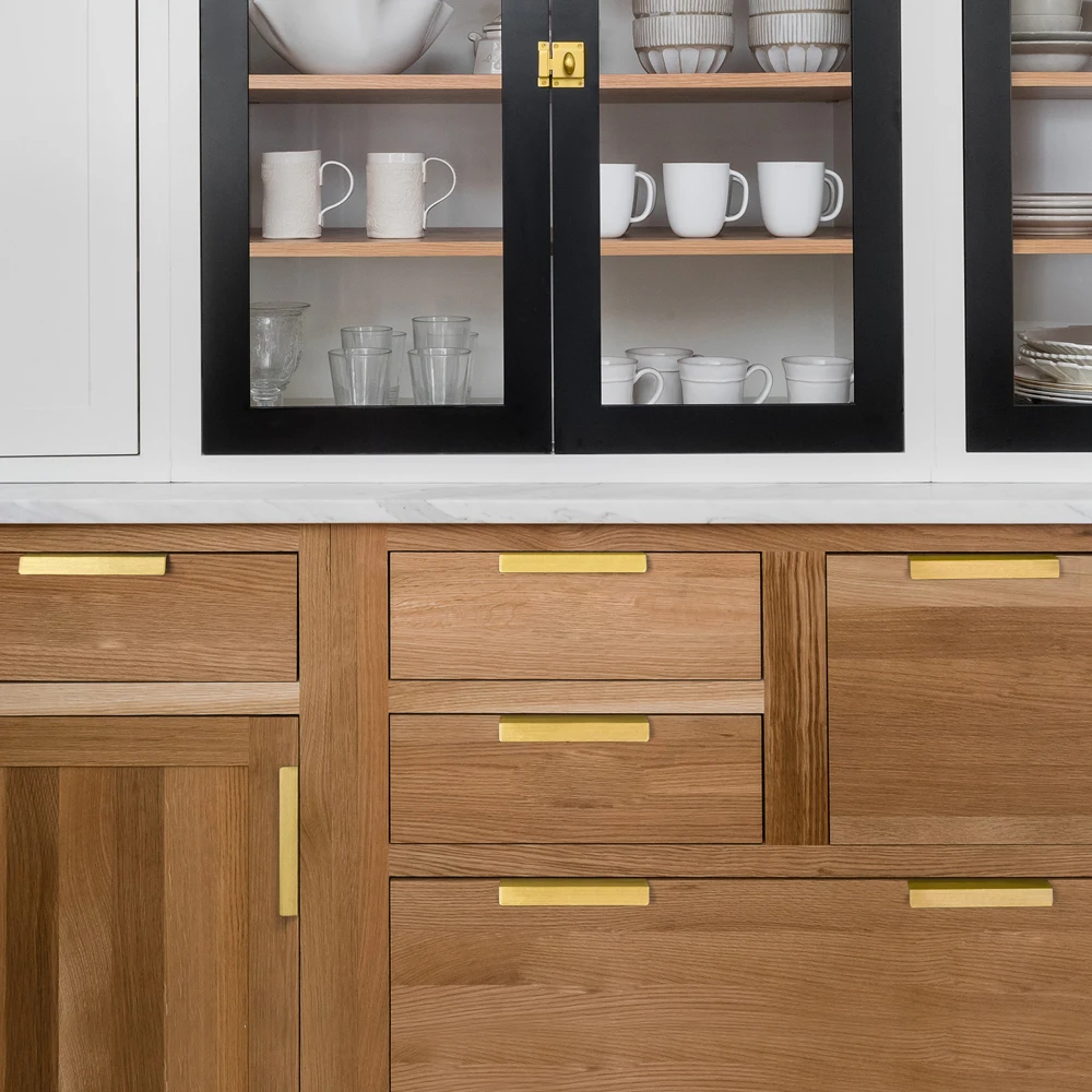 Pure Brass Finger Pulls Luxury Matte Cabinet Handles Brushed Brass Finger Pulls Aluminum Kitchen Cabinet Hardware