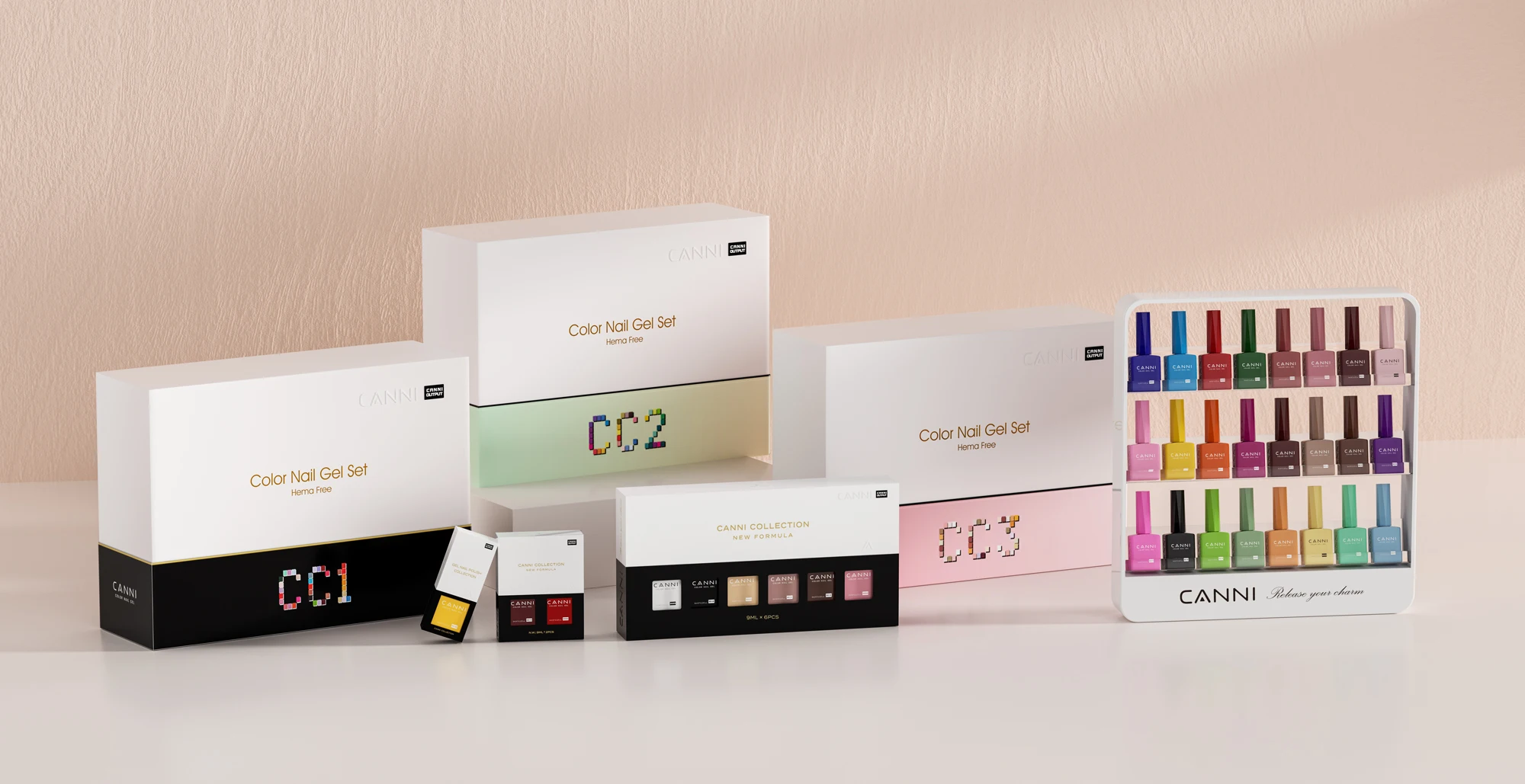 CANNI TPO/HEMA FREE Gel-Nagellack-Set, 24 Farben, 9 ml, nacktes Braun, BaseTop, UV-LED, Soak Off Gel-Nagelkunst-Set, Maniküre, DIY, Salon – Detail 1