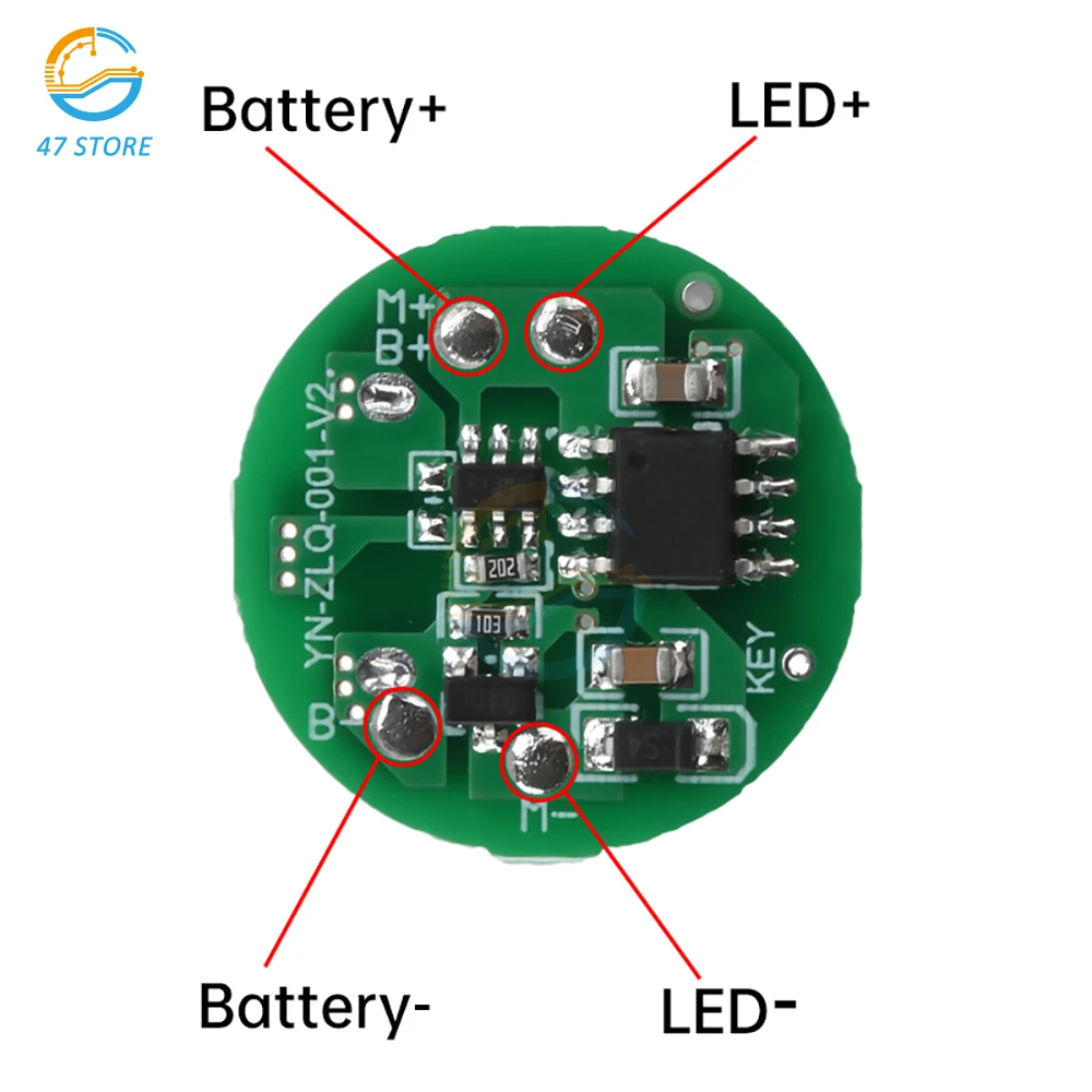 5-10W Strong Flashlight Driver Board DIY Circuit Board Type-C Charging Port Integrated Charging and Discharging Module