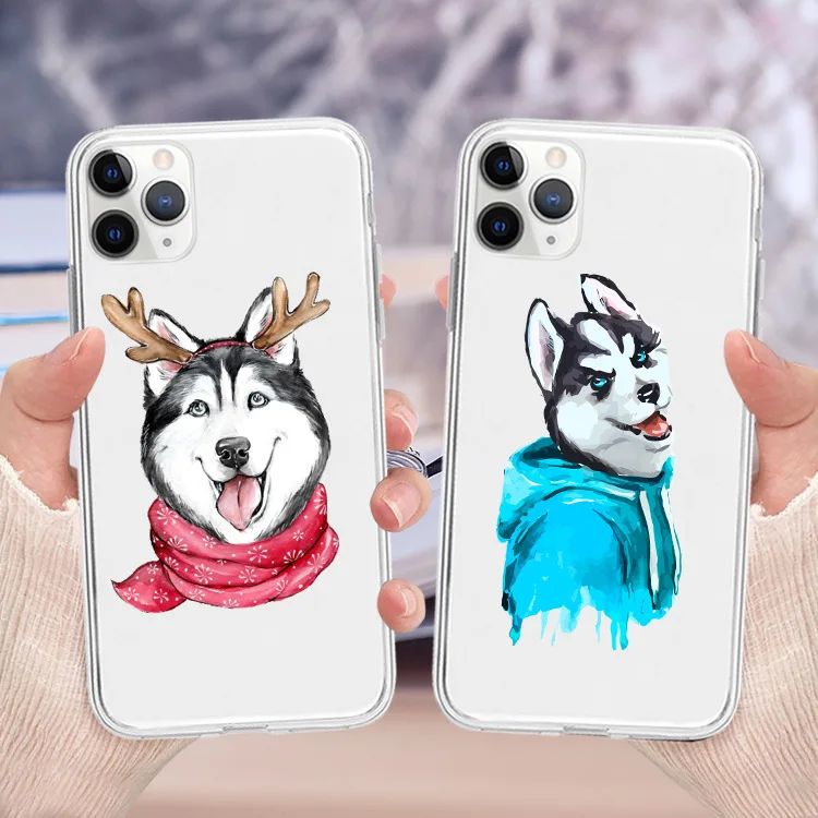 

Siberian Husky Phone Case For iPhone 16 15 14 13 12 11 Pro XS MAX 7 XR 8 7 Plus Clear Cover Fundas
