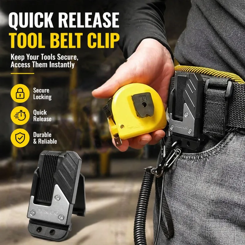 

Quick Release Tape Measure Storage Buckle Hammer Wrench Electric Tool Belt Organizer Hook Universal Hook Belt Holder Clip Tools