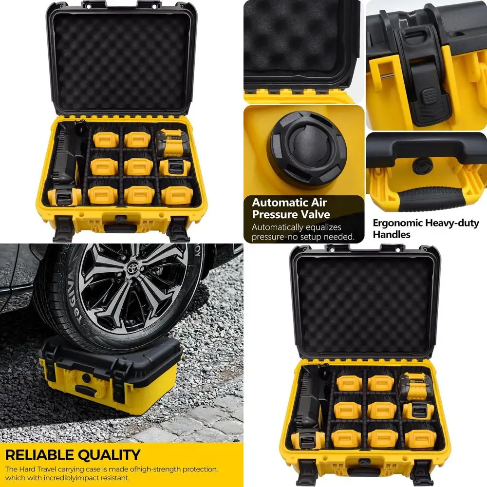 

Прочный вместительный ящик для хранения с регулируемыми перегородками для аккумуляторов и зарядных устройств Dewalt 12В/20В/60В, защитный органайзер для батарей