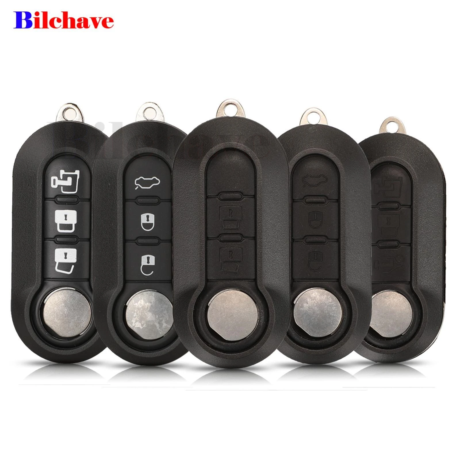 

jingyuqin 10pcs For Fiat 500 Panda Punto Bravo Doblo Peugeot Boxer Citroen Relay Fiat Ducato Lancia Musa Flip Remote Key Shell