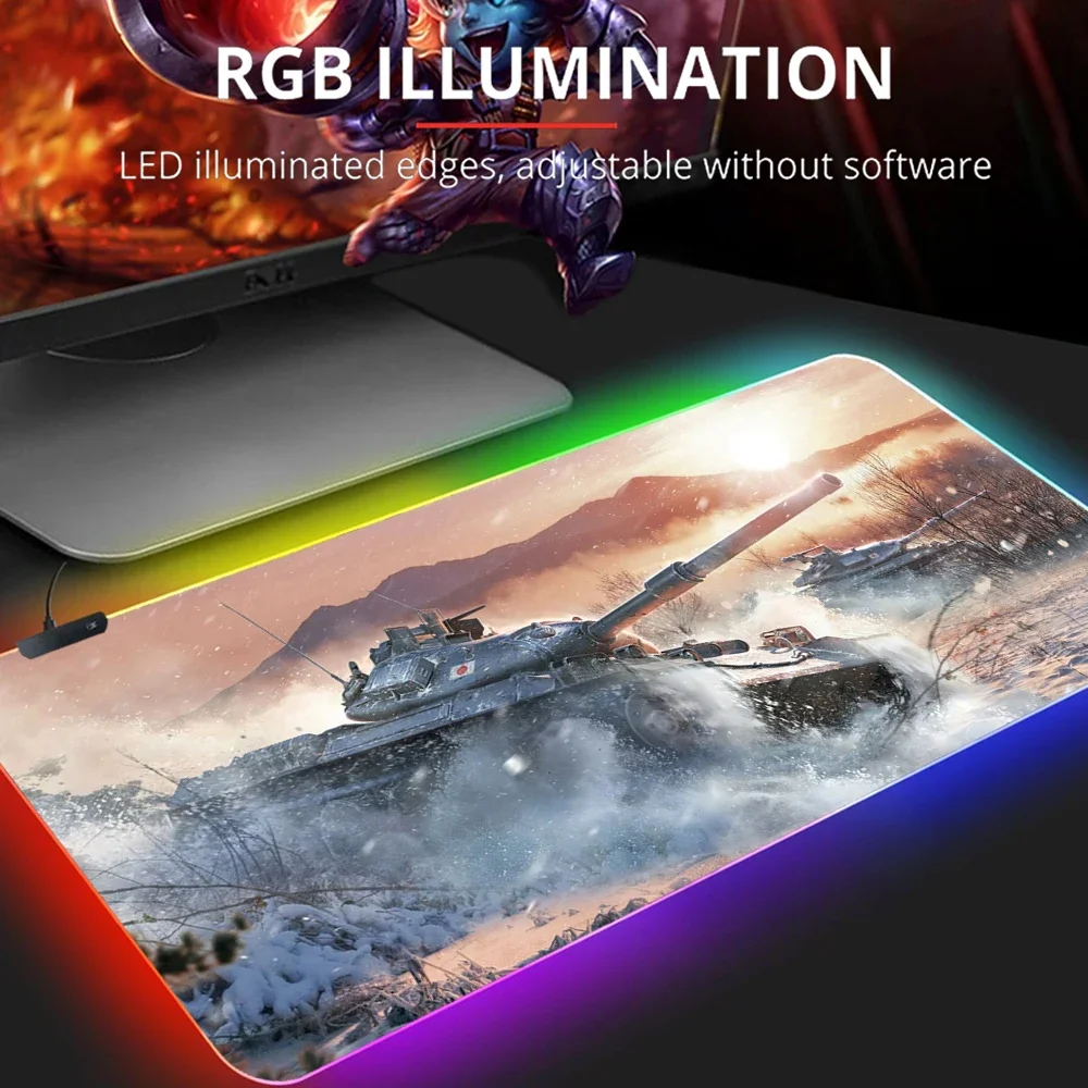 RGB Luminous Gaming Mouse Mat accessories world of tanks Rubber Mouse mat For Computer PC Colorful mat LED mouse carpet Backlit