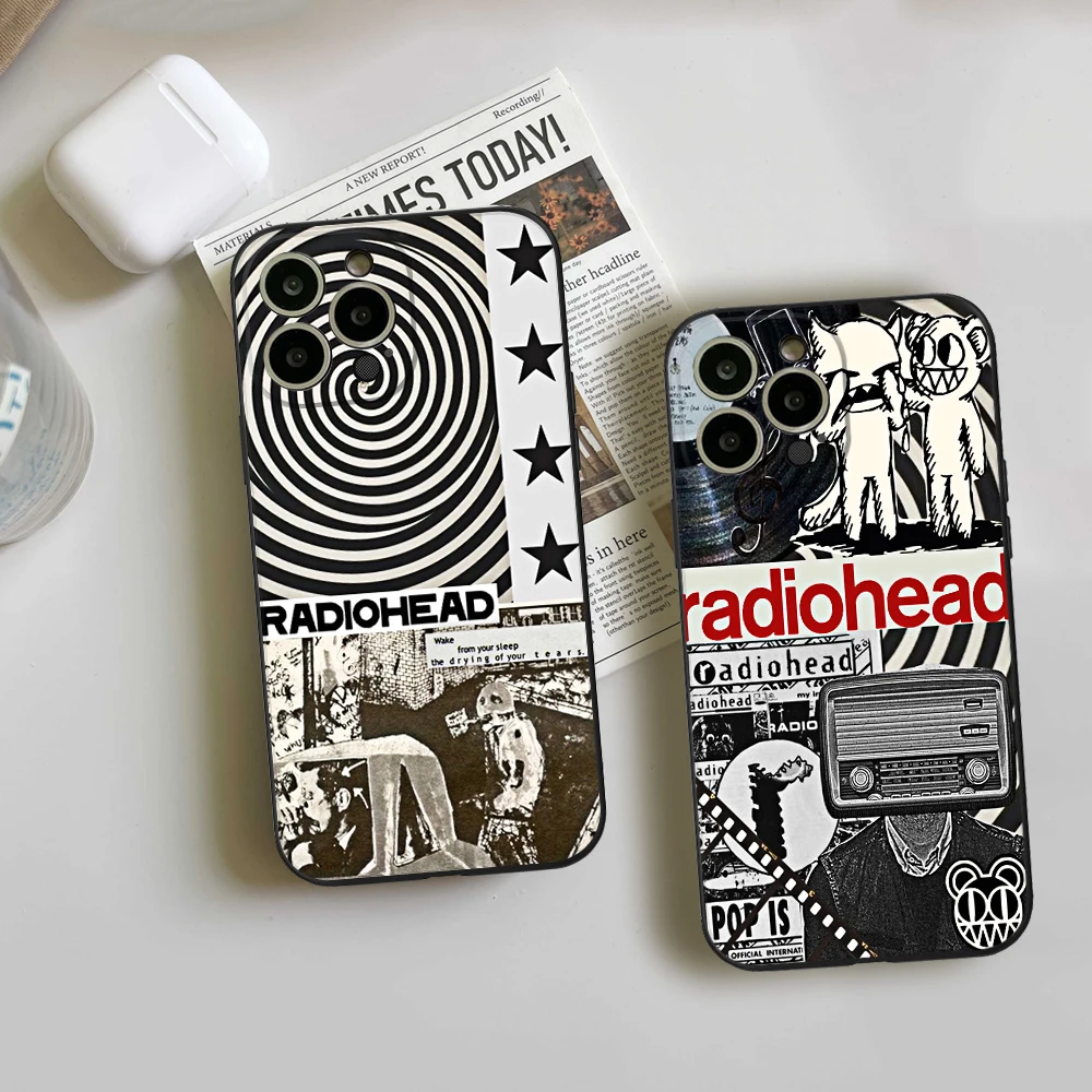 Vintage Fashion Design Radiohead Phone Case FOR IPhone 14 13 11 12 Pro 8 7 Plus X 13 Pro MAX XR XS MINI Black Covers