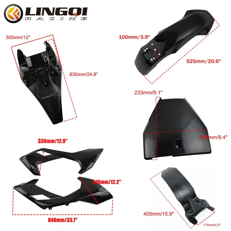 Ling Qi Motorcycle Replaceable Part PP Plastic Fender Body Fairing Kit Set For China Husqvarna 65 Off Road Pit Dirt Bike