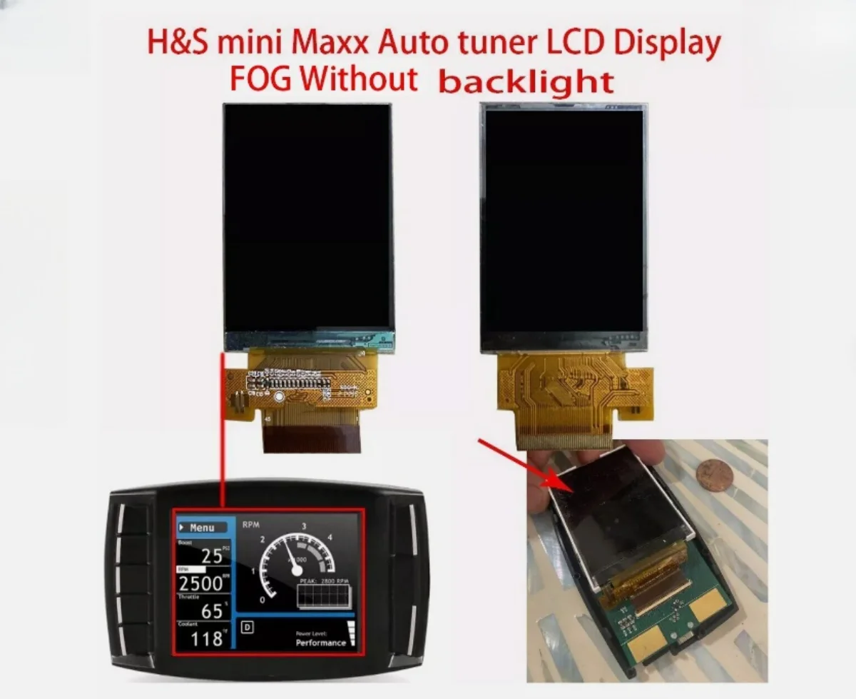 LCD Display for H&S Mini Maxx Car Tuning Tool  Ford Dodge Chevy Tuner FOG Without Backlight