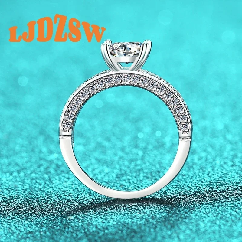 

Elegant 1.2ct Princess Cut Moissanite Engagement Ring S925 Sterling Silver Band Luxury Sparkling Side Stones Fine Jewelry Women