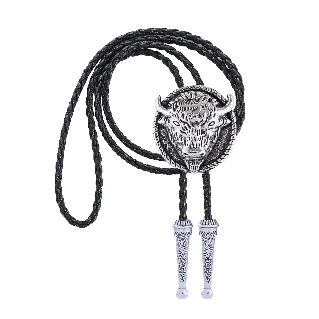 Modieuze en creatieve bolo-stropdas met bizonhoofd