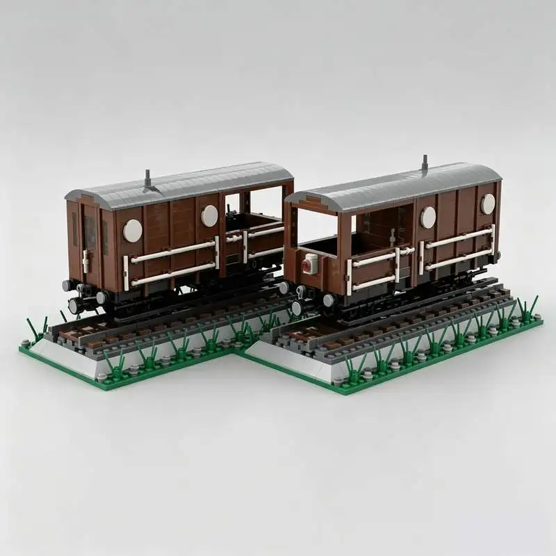 NEW 3242 PCS Brake Vans Train Carriage Model Custom Building Blocks DIY Railway Vehicle Assembly Hobby Collection Display Gifts