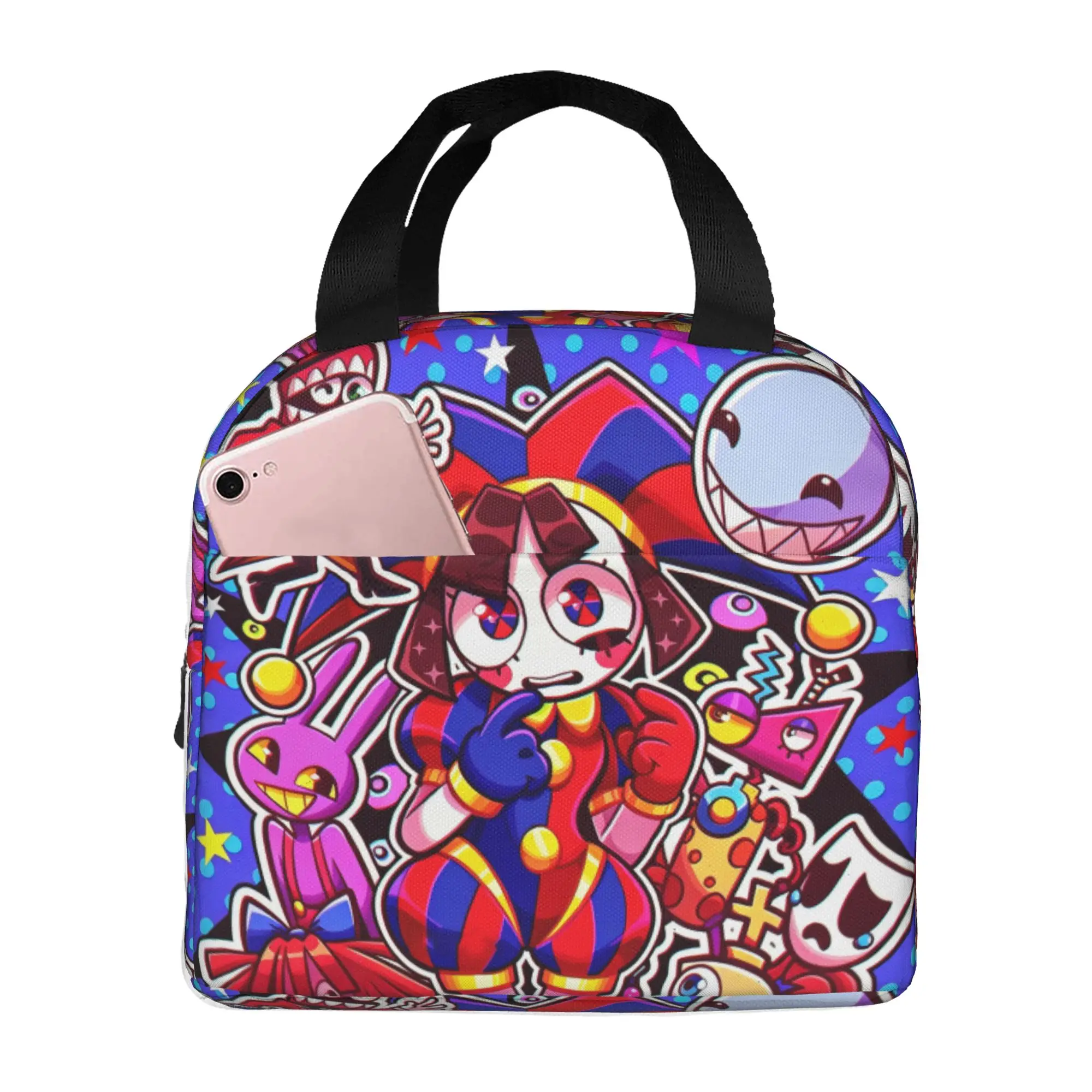 Jax D-Digitals Circus Insulated Lunch Bags for Women Cartoon Clown Resuable Cooler Thermal Food Lunch Box School