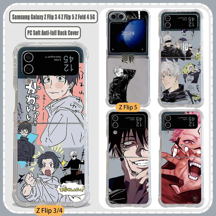 Hot Anime Jujutsu Kaisen sukuna Phone Case for Samsung Galaxy Z Flip 3 4 Z Flip 5 Z Fold 4 5G PC Soft Anti-fall Back Cover