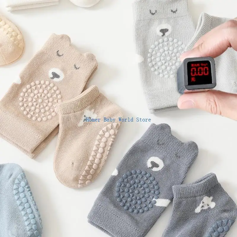 

B2QD Baby Knee Guards And Crawling Socks For Infants 0-48Months Breathable And Comfortable Antislip Floor Socks for Indoor