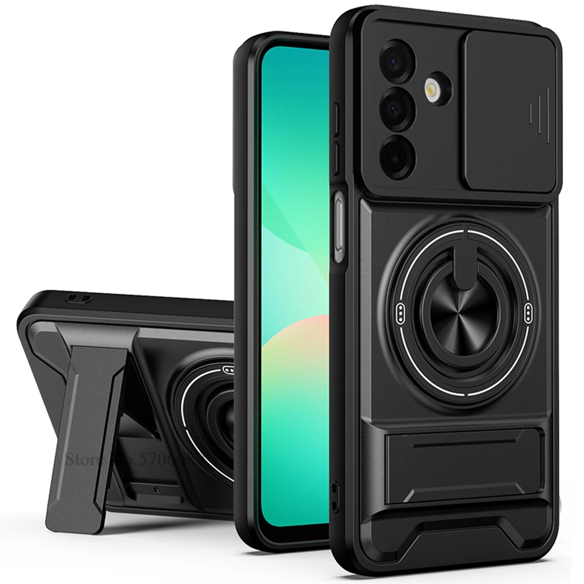 A17 5G 4G Armor Case For Samsung Galaxy A17 Case Shockproof Slide Lens Protector Phone Cover For Samsung A17 5G Case With Ring