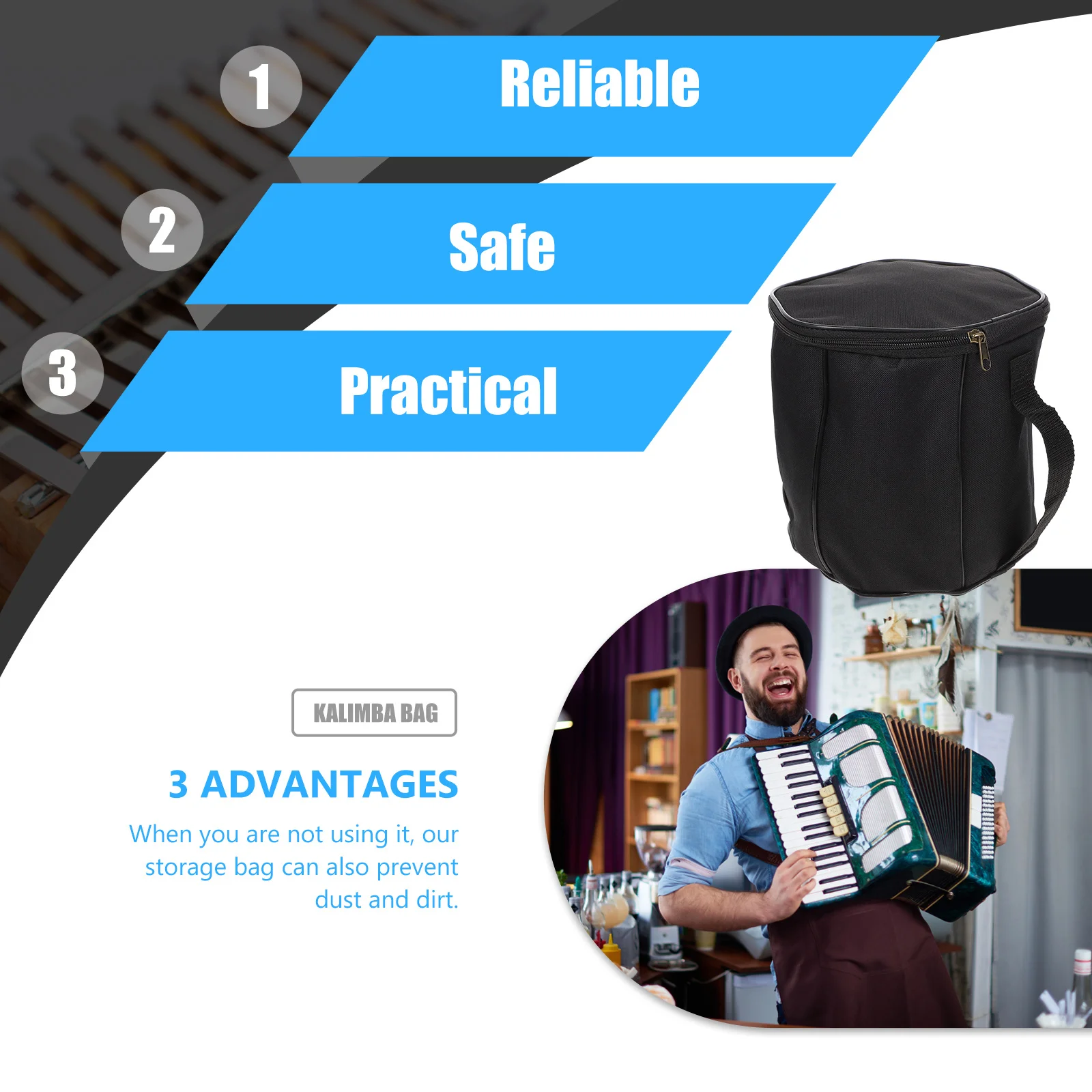 

Thickened Accordion Storage Bag Waterproof Dustproof Portable Case For Church Concert Studio School Heavy Duty Handle