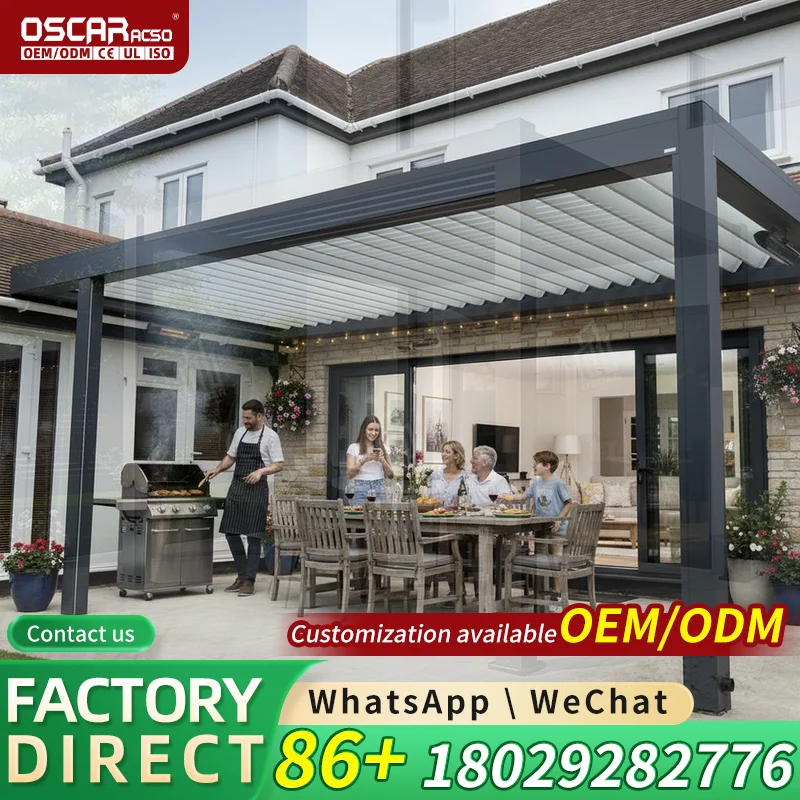 Outdoor Aluminium Pergola Powder Coated Pavilion with Optional Screen Ideal for Garden Patio Backyard in Europe US pergola