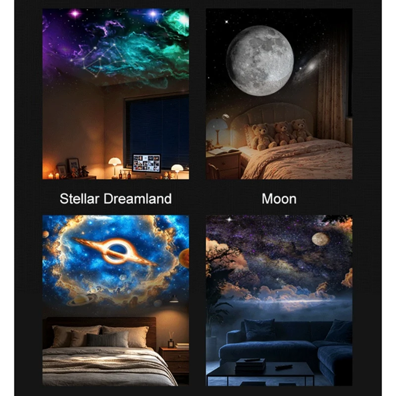 DT16 USB Starry Projection Night Light for Galaxy Projector Adjustable Brightness for Bedroom Car 24 Films