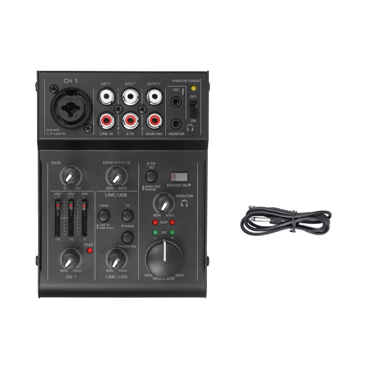 ABEP-Audio Mixer Sound Mixing Console USB Audio Interface Ingebouwd effect Mini Professionele Mixer Geluidskaart