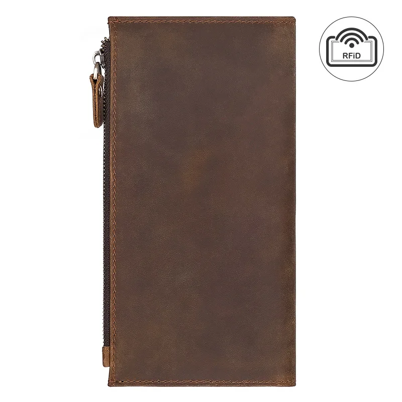 Vintage Leather Wallet for Men, RFID Blocking Multi Card Holder Purse Long Cowhide Card Package