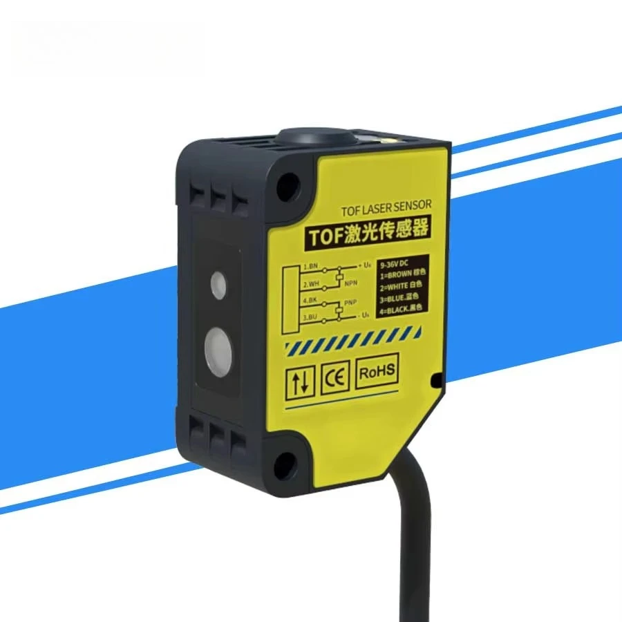 Remote Diffuse Reflection Photoelectric Switching Sensor 0.05-50 m Diffuse Reflection Detection NPN/PNP TOF Laser Sensor