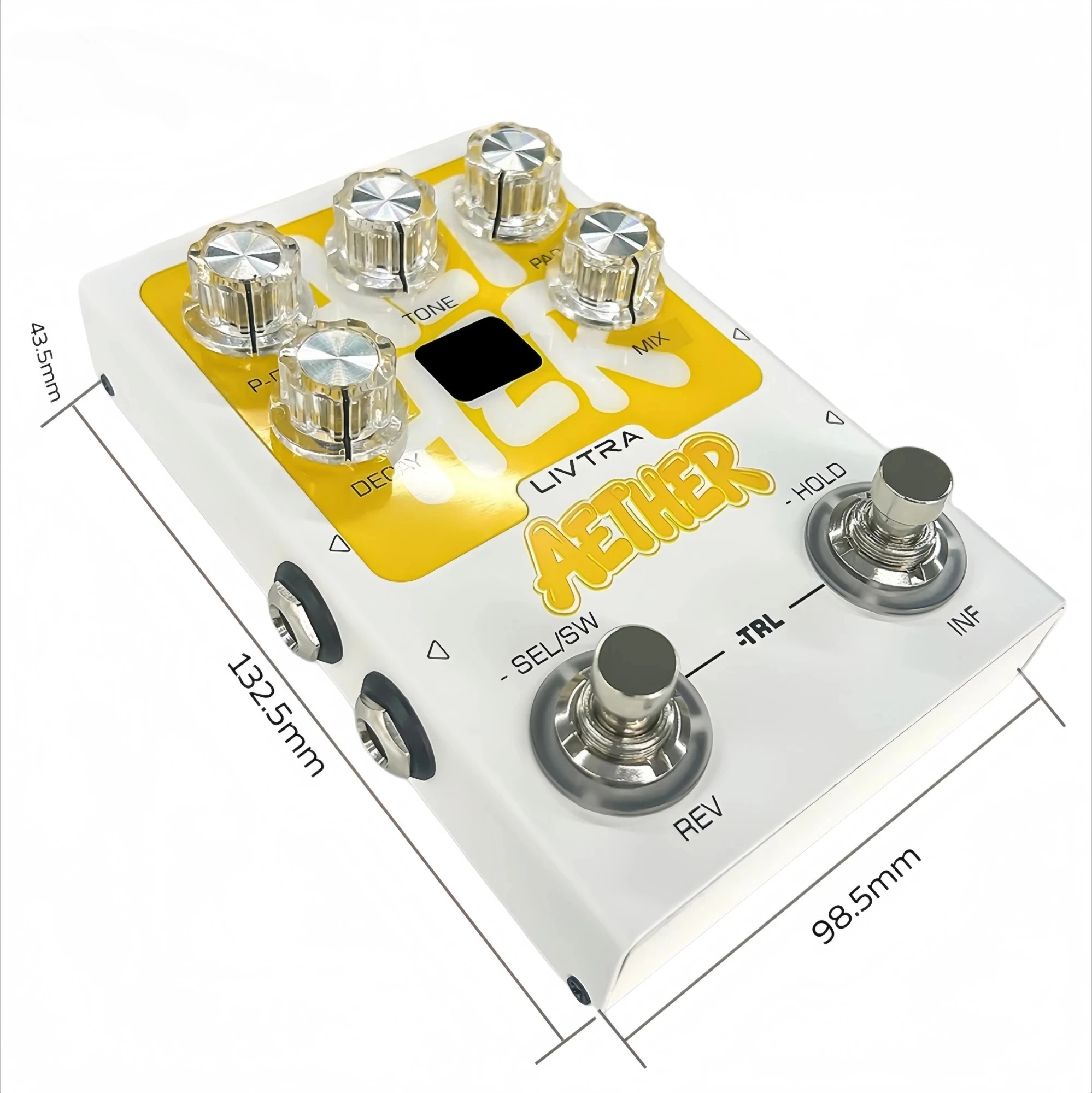 LIVTRA AETHER Stereo Reverb Pedal USB Recording Output, 9 Spatial Effects Analog/Digital Bypass for Electric Guitar