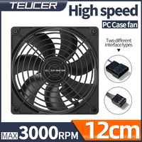TEUCER High Speed 3000RPM 12cm Case Fan Big 4Pin Chassis Power Supply Hydraulic Bearing 12V/4Pin PWM Liquid Cooling Ventilator