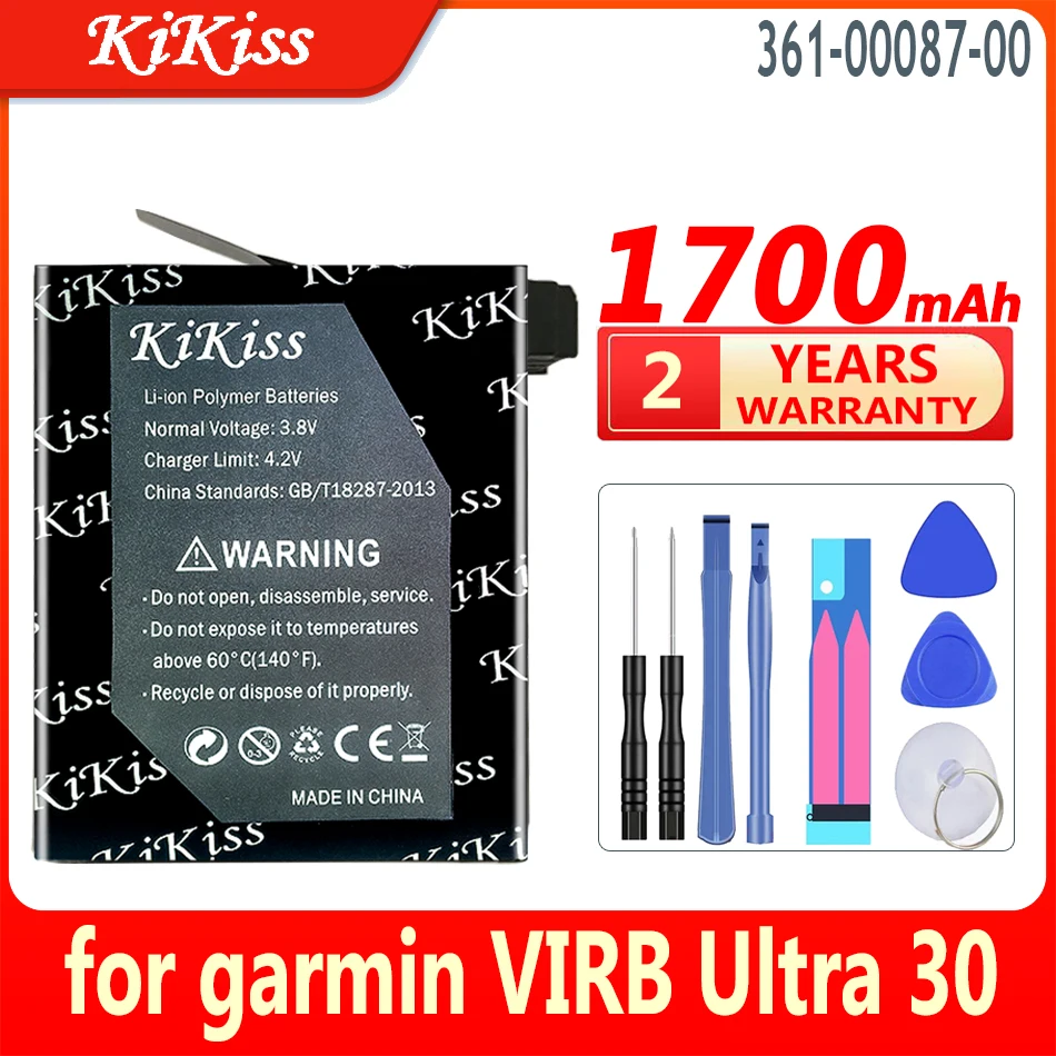 

1700mAh KiKiss Battery 361-00087-00 for garmin VIRB Ultra 30 ultra30