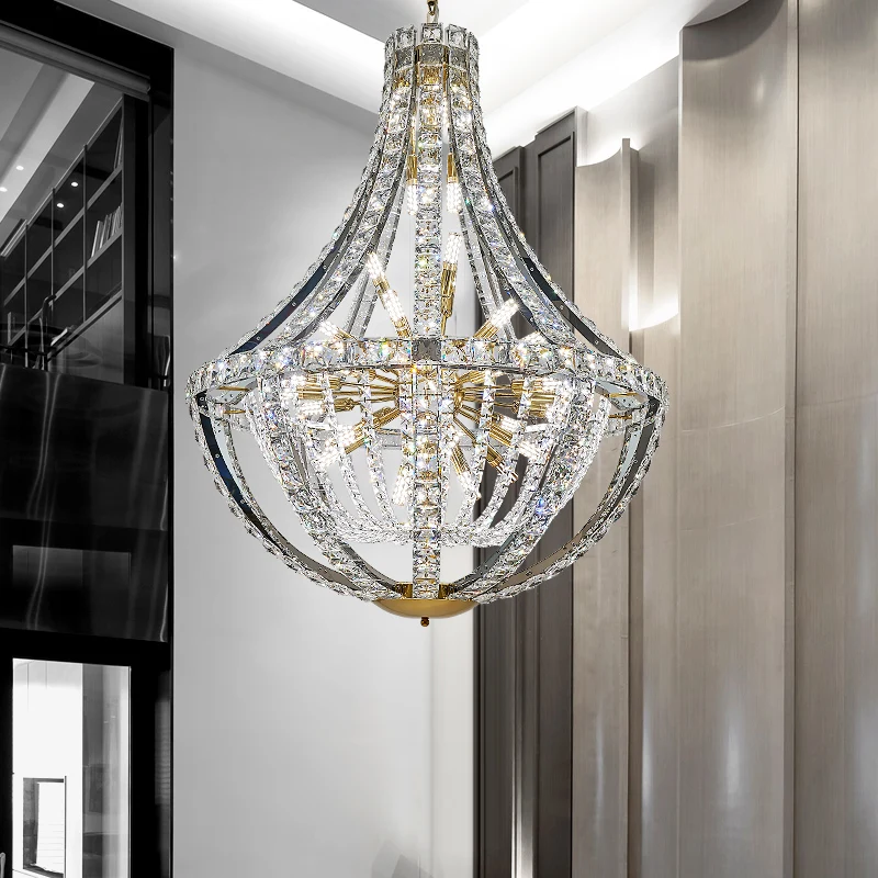 

2024 New Light Luxury Living Room Crystal Chandelier Simple Creative Modern Atmosphere Villa Italian Dining Room Bedroom Lamps