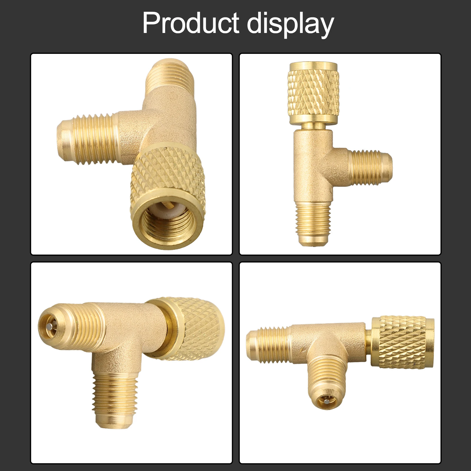 Quick Connect HVAC Tee Adapter with 1/4 SAE Brass Valve for Use on For R22 R12 R134 Charging and Vacuum Applications