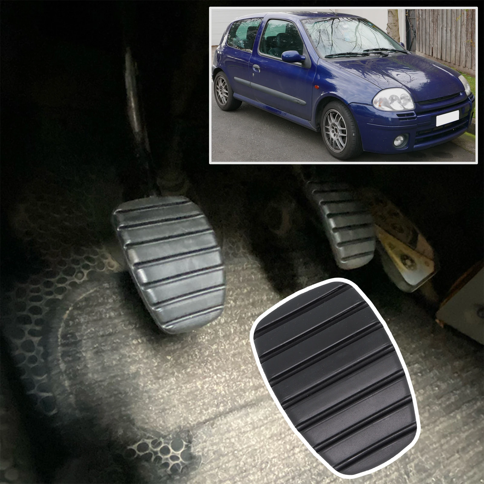 Capa de borracha para pedal de freio e embreagem, para renault clio 2 3 4 bb cb br cr lutecia 1998 - 2020 táxi expresso nissan platina